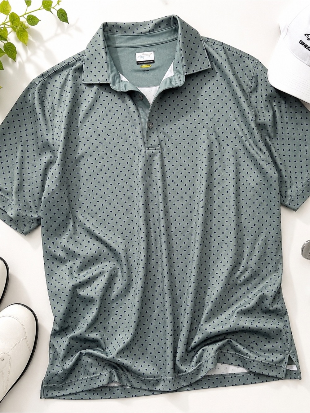 Greg Norman Play Dry Polo XXL Green‎ Print